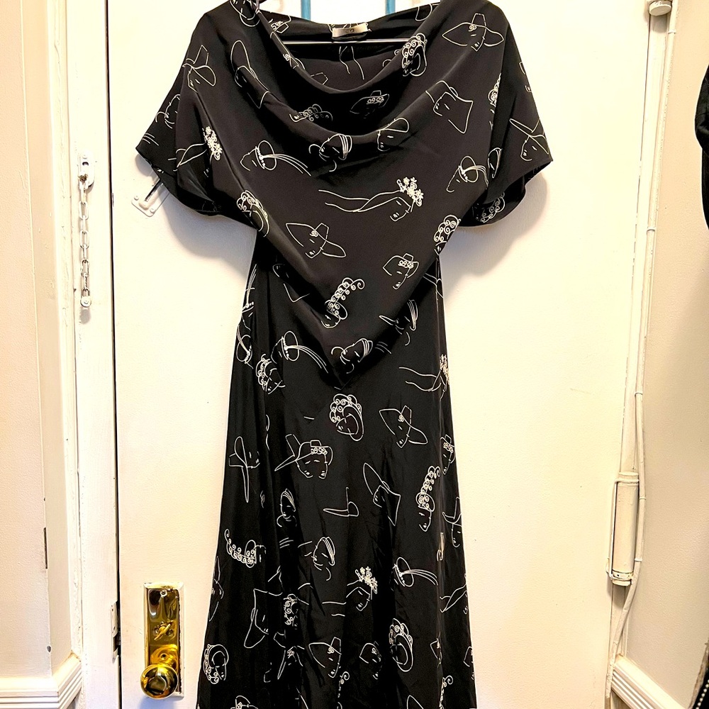 CO Spring/Summer 2019 ready-to-wear, 100% silk black bias cut dress s/s